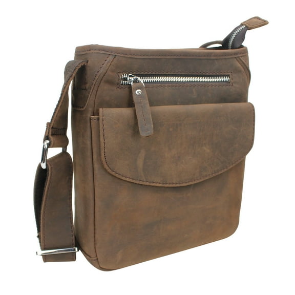 Vagarant Traveler 10" Cowhide Leather Cross-Body Shoulder Bag. LS21.VB