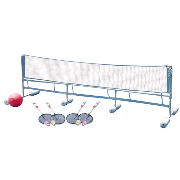Poolmaster Super Combo Water Volleyball and Badminton Swimming Pool Game, Blue/White/Blue, One Size