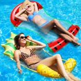 thumbnail image 2 of 2 Pack Adult Swimming Pool Float Water Hammock Lounger, Multi Purpose Comfortable Inflatable Water Float Pool Lounge, Pineapple Watermelon Swimming Pool Float Hammock Raft, 2 of 4