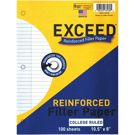 filler college paper ruled exceed reinforced