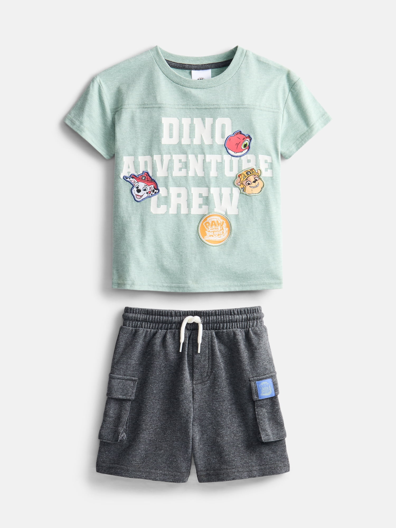 Paw Patrol Toddler Boys Graphic Tee and Fleece Cargo Shorts, 2 Piece, Sizes 12M-5T