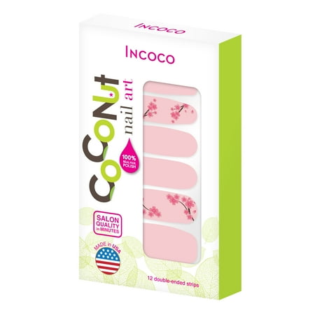 Nail Art Natural Nails - Coconut Nail Art by Incoco Nail Polish Strips, Blossom Blush
