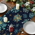 thumbnail image 1 of Seasonal Table Runner Winter Holiday Decoration Snowflakes Design for Home Parties Kitchen Dining Accessories Elegant Table 13x72 Inch, 1 of 3