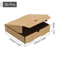 thumbnail image 2 of Pizza Box, 50pcs 8 x 8 Inches Cowhide Paper Square Mini Pizza Boxes, for Cake Cookies Pizza Party (Brown), 2 of 5