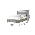 thumbnail image 5 of Pemberly Row Modern King Wood Bed & LED Headboard in Gray Color, 5 of 6