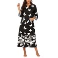 thumbnail image 5 of Ekouaer Women Zipper Robe 3/4 Sleeves Loungewear Dress Full Length Sleepwear Pockets Housecoat Nightgown Long Bathrobe, 5 of 5
