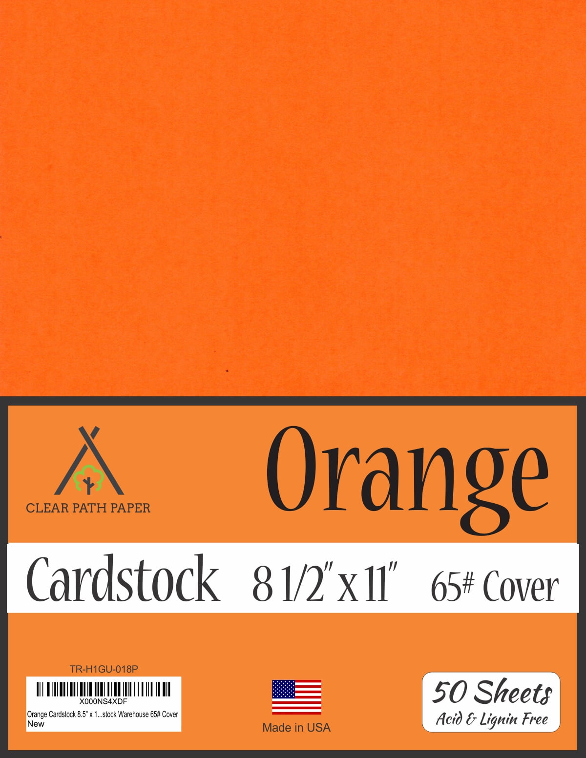 Orange Cardstock 8.5 x 11 inch 65Lb Cover