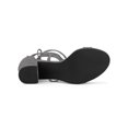 thumbnail image 3 of BLISSFUL STEP Women's Shoes Lace-Up Chunky Heel Open Toe Cross Strap Sandals Grey 9, 3 of 8