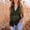 Army Green, variant on Babysbule Women's Tops Women's Fashion Turn-down Collar Leisure Sleeveless Solid Vest Tops