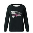 thumbnail image 4 of Luxalzxs Pink Ribbon Breast Cancer Shirt for Women American Flag Graphic Print Pullover Casual Long Sleeve Crewneck Sweatshirt October Cancer Fighter Shirts, 4 of 4