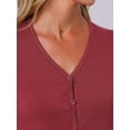 thumbnail image 5 of DARING DIVA Capri Pajamas Set Button Up Sleepwear V Neck 2 Piece Pjs XS Red, 5 of 7