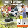 thumbnail image 4 of KFFKFF Commercial Kitchen Workstation, 30x48x38 Inches, Mobile with 4 Casters, 3 Height Settings, Robust Stainless Steel Food Preparation Table, Silver, 4 of 9