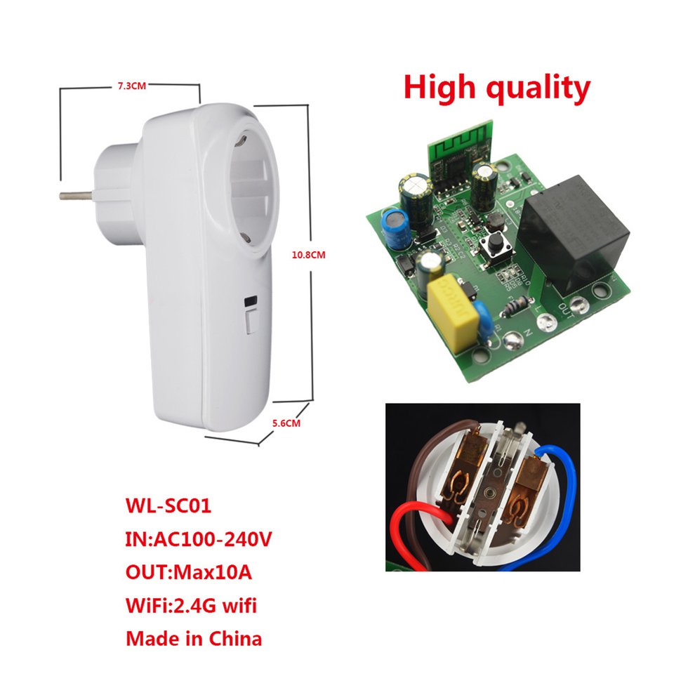 10A Wifi Wireless Smart Socket Smart Plug Wifi Outlet for ...