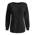 thumbnail image 4 of NAMTYQX Cute Sweaters for Women Printing Warm Womens Pullover Sweaters Crewneck Long Sleeve Loose Fit Casual Black Size L, 4 of 5