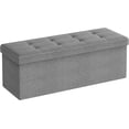 thumbnail image 1 of SONGMICS Banco de Almacenamiento, Baúl, Caja de Almacenamiento, Plegable, Carga de 300 kg, 120 L, 110 x 38 x 38 cm, Gris Claro, 1 of 5