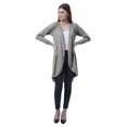 thumbnail image 2 of Moomaya Cardigan Long en Coton à Manches Longues Hi-Lo pour Femmes, 2 of 7