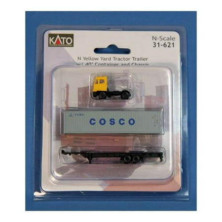 Kato 31-621 N Yard Tractor/yel/40' Cosco Container & Ch