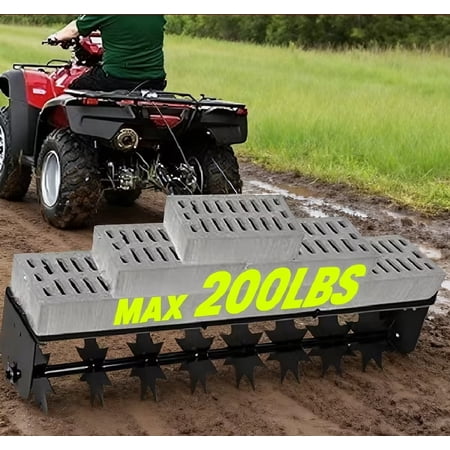 Tow Behind Aerator for Lawn Tractor, 32-Inch Spike Aerator Tow Behind, Pull Behind Aerator for Riding Mower with Steel Tines, Tractor Aerator for Farm