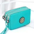 thumbnail image 4 of Flmtop Multi Slots Three Zipper Women Wallet Nylon Big Capacity Lanyard Coin Purse Fashion Accessories, 4 of 10