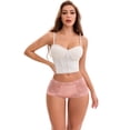 thumbnail image 4 of DARING DIVA Women's High-Waisted Extended Crotch Panties 3 Pcs XL Pink, Gray, Beige, 4 of 6