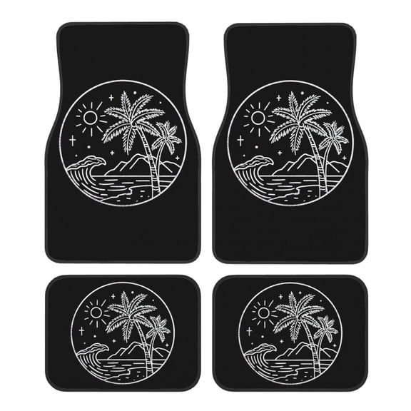 KAKALAD Livin The Dream Beach Car Floor Mats 4PC Set Carpet Protection, Universal Fit for Car SUV VA & Truck, Vehicle Front & Rear