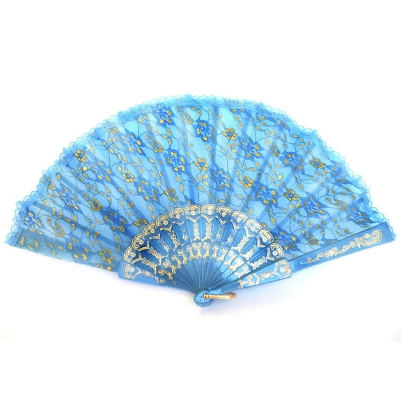 Dual-layer Thick Hand Fan-blue