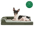 thumbnail image 3 of FurHaven Pet Products Two-Tone Faux Fur & Suede Memory Top Deluxe Chaise Lounge Pet Bed for Dogs & Cats - Dark Sage, Medium, 3 of 13