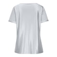 thumbnail image 6 of Puntoco Silk Satin Blouses for Women Short Sleeve V Neck Business T Shirts Dressy Casual Elegant Work Tops Gray L(L), 6 of 7