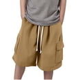 thumbnail image 2 of Xinlfly Teen Boys Cargo Shorts- Casual Relaxed Fit Summer Cotton Kids Drawstring Pocket Shorts, 2 of 4