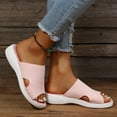 thumbnail image 4 of BLTIBY Women's Slippers Low Heels Soled Wedge Solid Color Knit Sandal Fashion Orthopedic Sandals Summer Casual Beach Shoes Pink 7.5, 4 of 9