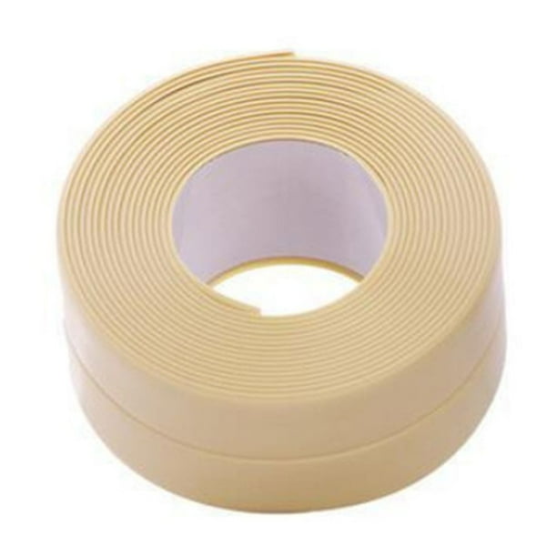 Cinta Impermeable Y A Prueba Moho para Y Baño Tira Sellado Costuras Tira Impermeable Etiqueta Línea Esquina para Espacios Inodoro Baño (Beige)
