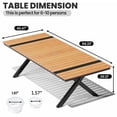 thumbnail image 3 of Crestlive Products 94" Outdoor Dining Table for 8-10, Aluminum Sturdy Frame with Umbrella Hole, Teak Wood-Grain Top, 3 of 7