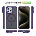 thumbnail image 4 of ELEHOLD Case for iPhone 12 Pro / 12 6.1", Matte Skin Feeling Magnetic Case with Adjustable Camera Stand,Purple, 4 of 9
