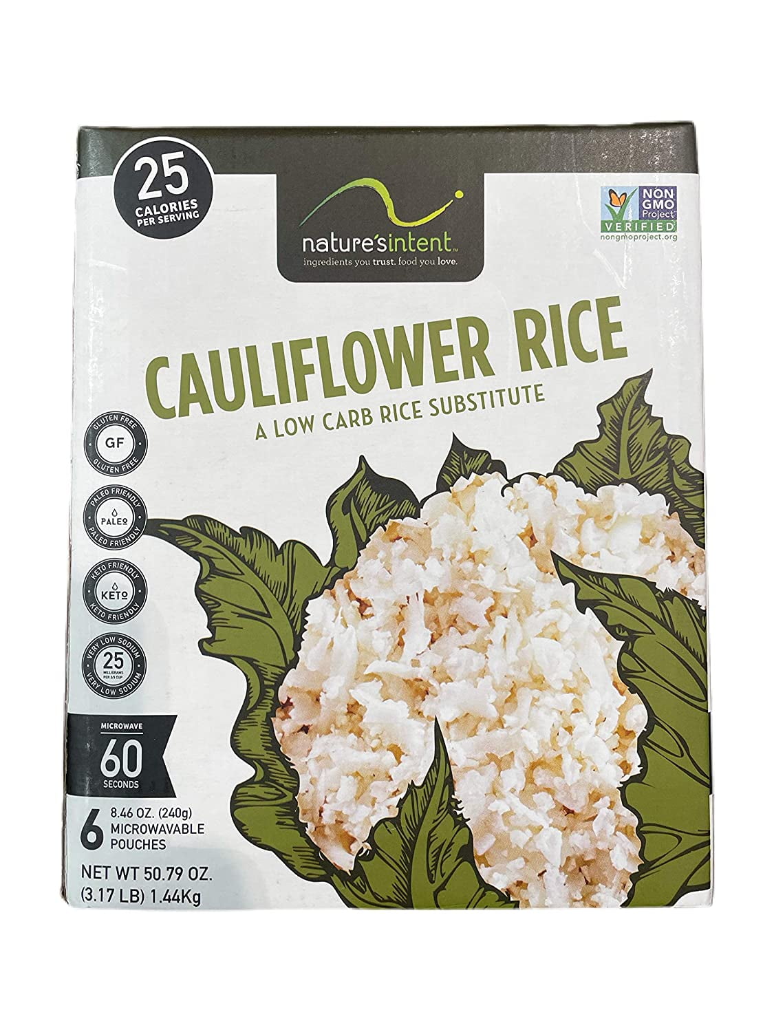 Nature's Intent Cauliflower Rice, 8.46 Ounce (Pack of 6)