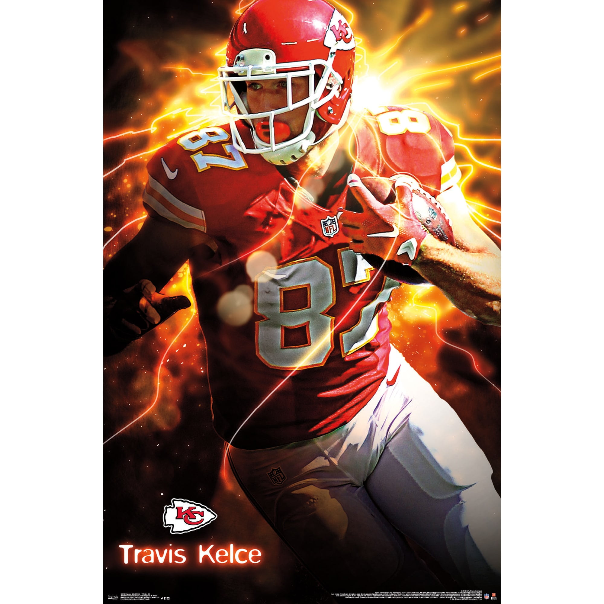 Kansas City Chiefs 22" x 34" Travis Kelce Football Poster - Walmart.com - Walmart.com
