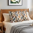 thumbnail image 6 of Bohemia Botanical Pillow Covers 20x20 Set of 2, Farmhouse Leaves Rustic Watercolor Throw Pillow Covers Decorative Couch Cushion Cover, Microfiber Soft Square Pillowcases for Bedroom Living Room Sofa, 6 of 9