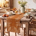 thumbnail image 4 of Smile Orange Floral Fall Table Runner, Seasonal Autumn Kitchen Dining Table Decoration for Home Party Decor 13x72 Inch, 4 of 9