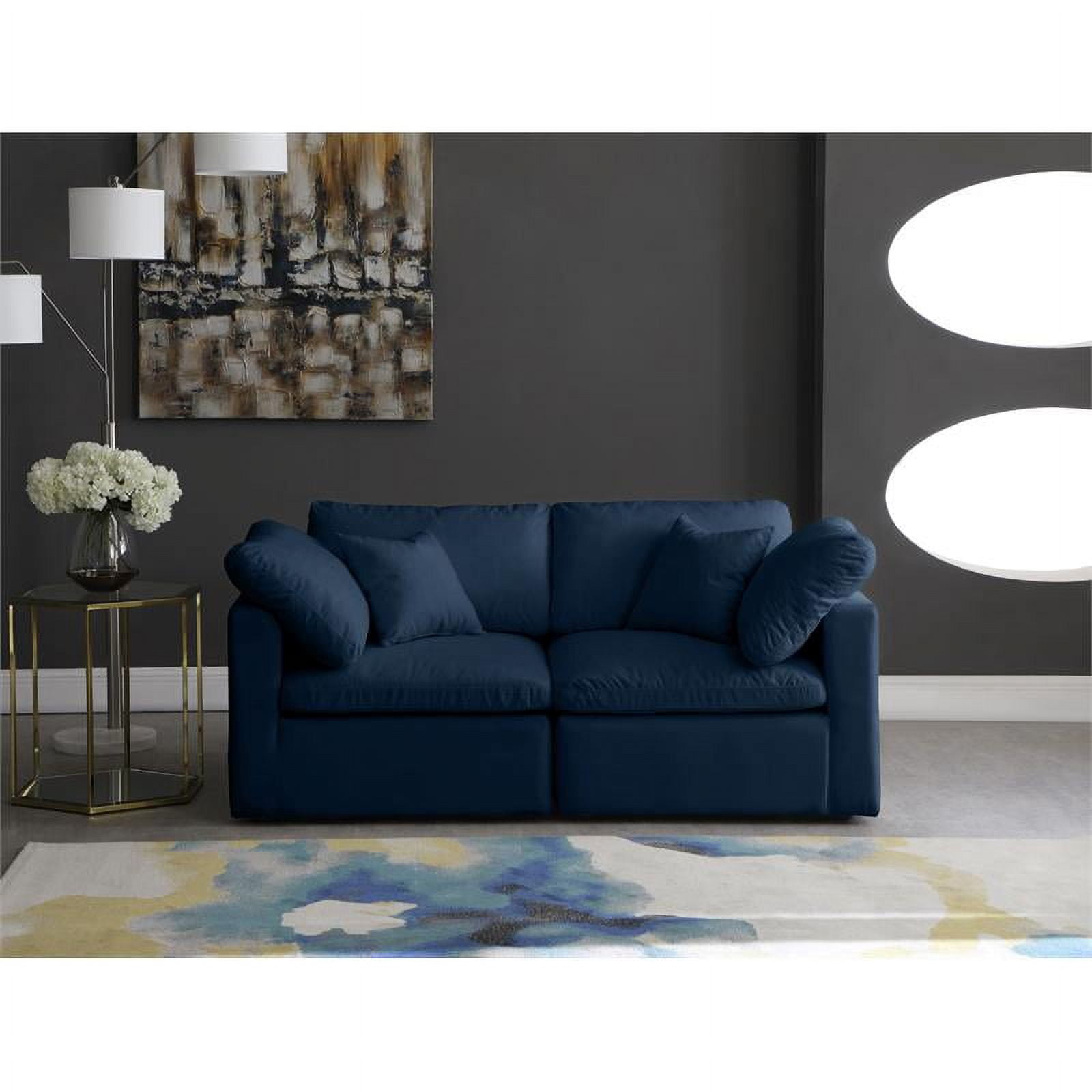 Meridian furniture plush standard deals velvet cloud modular sofa