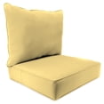 thumbnail image 3 of Jordan Manufacturing Sunbrella 46.5" x 24" Canvas Wheat Yellow Solid Square Outdoor Deep Seating Patio Seat Cushion and Back Cushion 2-Piece Set, 3 of 5
