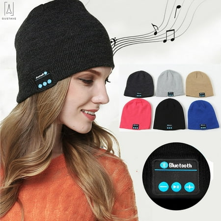 GustaveDesign Bluetooth Knit Hat, Wireless Bluetooth Headset Hat Music Hat with Stereo Speakers for Outdoor Sports, Skiing ,Running, Skating,