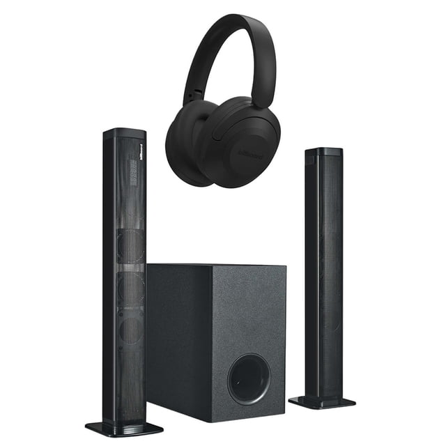 Combo Barra de Sonido 2.1 STF 60W + Audífonos Bluetooth Billboard | Subwoofer Inalámbrico y Audio Potente