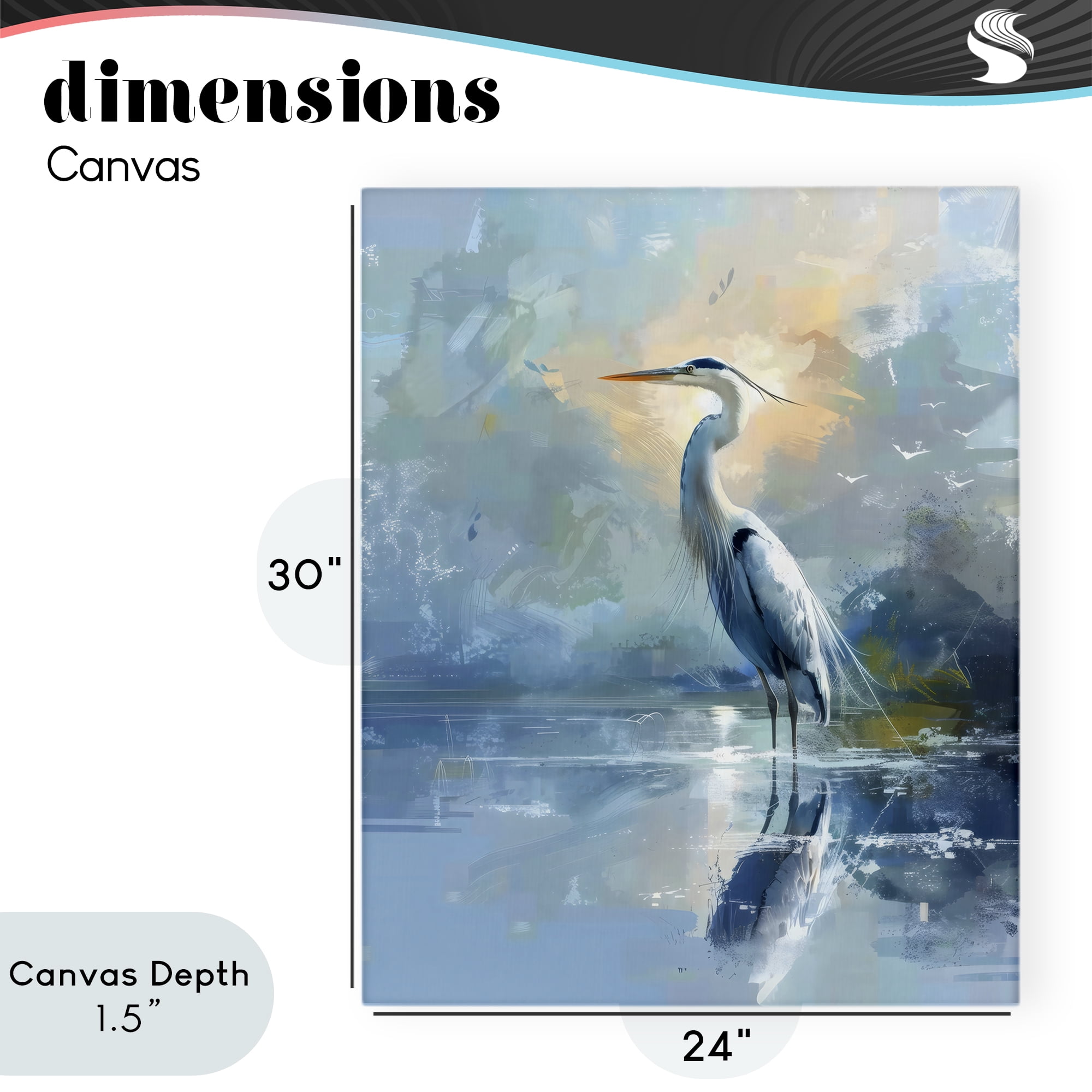 Stupell Industries Tranquil Heron with Dawn Glow Canvas Wall Art, design by Creative Studio