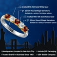 thumbnail image 2 of Gem Stone King 10K Two Tone Gold Red Garnet and White Topaz Wedding-Bands Ring for Women | 1.03 Cttw | Round 3.5MM | Gemstone January Birthstone | Size 9, 2 of 6