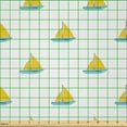 thumbnail image 2 of Ambesonne Sailboat Fabric by the Yard Microfiber, Modern Design Boats, 5 Yards, Seafoam and Yellow, 2 of 4
