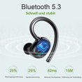 thumbnail image 3 of Auriculares deportivos Bluetooth 5.3, estéreo inalámbrico en la oreja con micrófono HD, auriculares con cancelación de ruido de graves profundos, 50 horas de reproducción con estuche de, 3 of 7