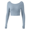 thumbnail image 2 of SHENGYUAN High Impact Sports Bra for Large Breasts Bras Women Padded Long Sleeved Yoga Clothes Top With Chest Pad Women'S Kink Beautiful Back Fitness T Shirt Slim Sexy Blue,S, 2 of 4