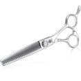 thumbnail image 1 of Tijeras de entresacar de cabello de 6,5 pulgadas, acero japonés, tijeras profesionales de barbero con mango ergonómico., 1 of 5