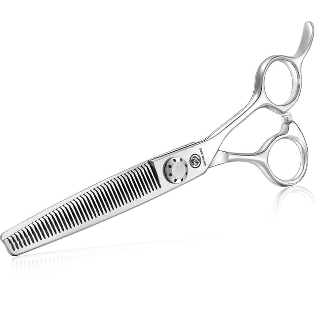Tijeras de entresacar de cabello de 6,5 pulgadas, acero japonés, tijeras profesionales de barbero con mango ergonómico.