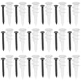 thumbnail image 1 of 100 juegos de tornillos de expansión de acero inoxidable con anclajes de plástico blancos Kit de tornillos y anclajes de pared resistentes para paneles de yeso y hormigón, 1 of 8