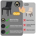 thumbnail image 5 of Foredo Linen Dining Chairs Set of 2, Modern Upholstered Dining Chairs with Solid Wood Legs, Country Tufted Dining Chairs for Dining Room Living Room, Black, 5 of 9